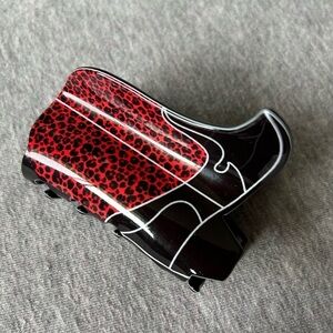 NEW Western Cowboy Boots Hair Claw Clip Red & Black Leopard Print Boots (1pc)